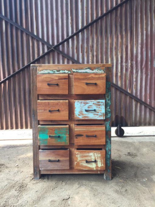 Handcrafted carved indian furniture handmade solid wood multicolour dresser 62x40x94cm - Image 2
