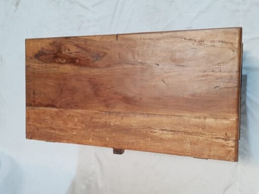 Handcrafted carved handmade indian furniture rough mango wood blanket box 90x45x45cm - Image 10