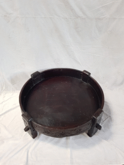 Indian Furniture Handcrafted Carved Handmade Solid Hard Wood Chakki Grinder Table Coffee Table Brown 75x75x30cm