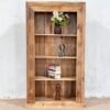 Large Handcrafted Carved Indian Furniture Solid Hard Wood Bookshelf Bookcase Natural 100x40x180Cm