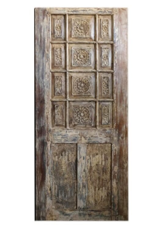 Vintage barn door washed beige distressed reclaimed wood bedroom doors rustic sliding barndoor unique eclectic 210x100cm - Image 2