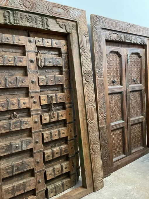 Antique indian doors style vintage door old world architecture ranch unique eclectic 100x220cm - Image 3