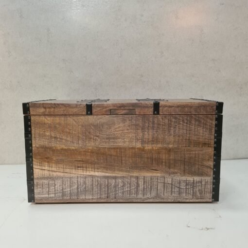 Handcarved indian furniture handmade solid wood storage box carved natural 85x45x48cm - Image 3