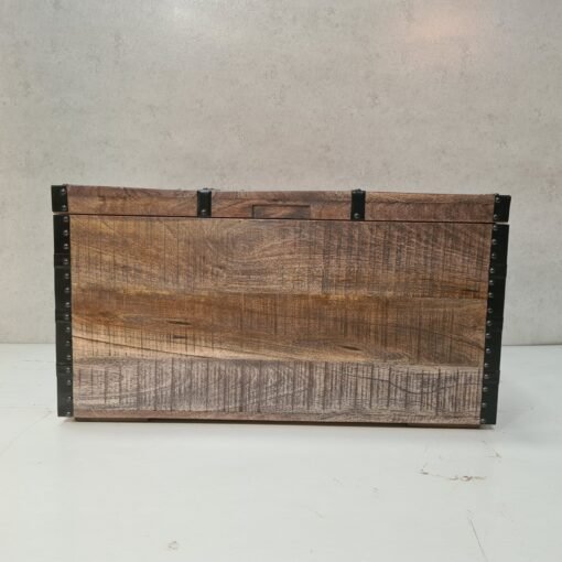 Handcarved indian furniture handmade solid wood storage box carved natural 85x45x48cm - Image 4