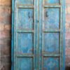Antique Blue Doors Artistic Door Indian Painted Door Rustic Door Haveli Doors Teak Statement Doors Unique Eclectic 100x220Cm