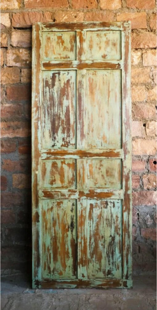 Rustic farmhouse Barn Door Rustic Carved Green Door Panel Handcard Barn Doors Sliding Door Architectural Unique 250x100cm - Image 5