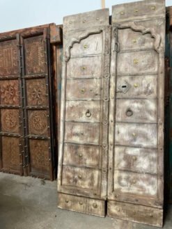 Antique Carved Doors Custom Size Interior Hinged Door Solid Distressed White Sliding Doors 100x220Cm