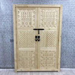 Handmade Carved Indian Style Solid Hard Wood Authentic Moroccan Custom Wooden Door 150x220Cm