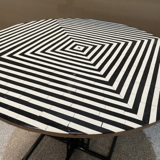 Handmade indian hand carved solid hard wood coffee table with metal stand black90x90x80cm - Image 8