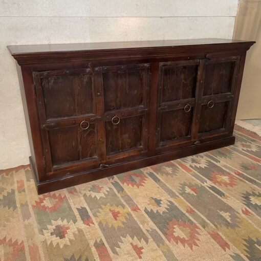 Handcarved indian furniture handmade solid wood sideboard carved doors brown190x46x97cm - Image 13