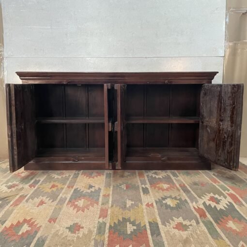 Handcarved indian furniture handmade solid wood sideboard carved doors brown190x46x97cm - Image 12