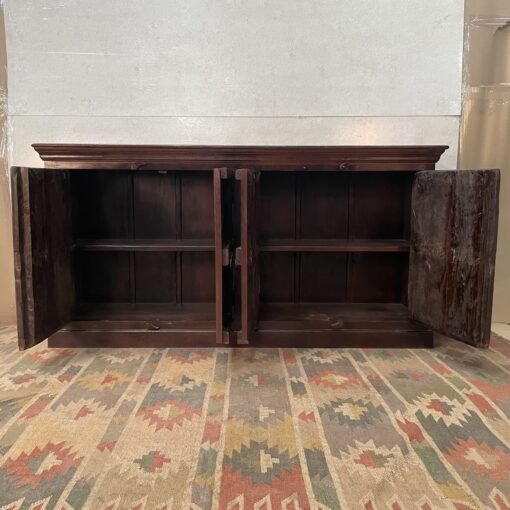 Handcarved indian furniture handmade solid wood sideboard carved doors brown190x46x97cm - Image 11