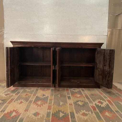 Handcarved indian furniture handmade solid wood sideboard carved doors brown190x46x97cm - Image 7