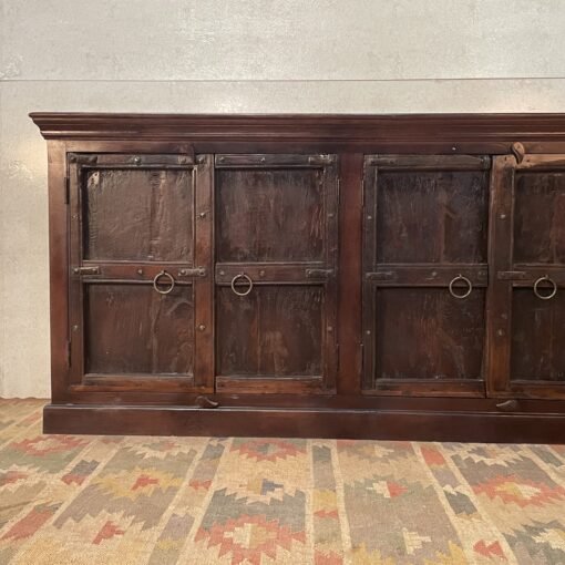 Handcarved indian furniture handmade solid wood sideboard carved doors brown190x46x97cm - Image 4
