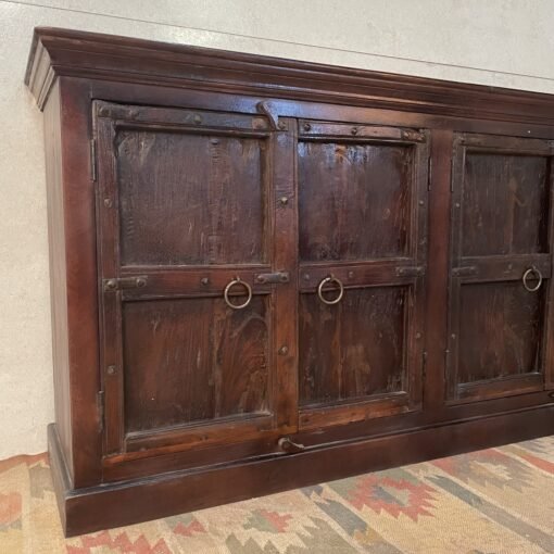 Handcarved indian furniture handmade solid wood sideboard carved doors brown190x46x97cm - Image 3
