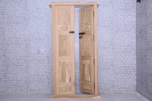 Handmade Carved Indian Style Solid Hard Wood Authentic Moroccan Custom Double Sided Work Done On Doors 140x220Cm - Image 9