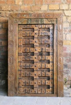 Antique Indian Doors Style Vintage Door Old World Architecture Ranch Unique Eclectic 100x220Cm