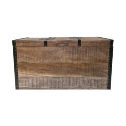 Handcarved Indian Furniture Handmade Solid Wood Storage Box Carved Natural 85x45x48Cm
