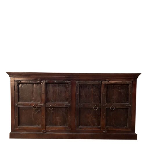 Handcarved indian furniture handmade solid wood sideboard carved doors brown190x46x97cm