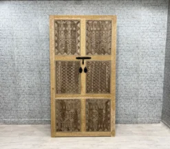 Handmade carved indian style solid hard wood moroccan custom double sided work done on doors 140x220cm