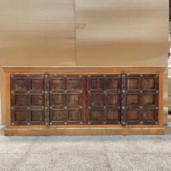Antique Indian Furniture Handmade Solid Wood Sideboard Carved Doors Brown 207x45x88Cm