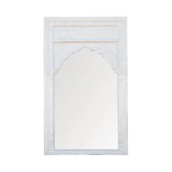 Mehrab Carved Mirror Frame White 100 x 150