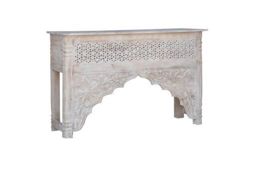 Mehrab carved console table sandblast finish 150x40x90 - Image 2