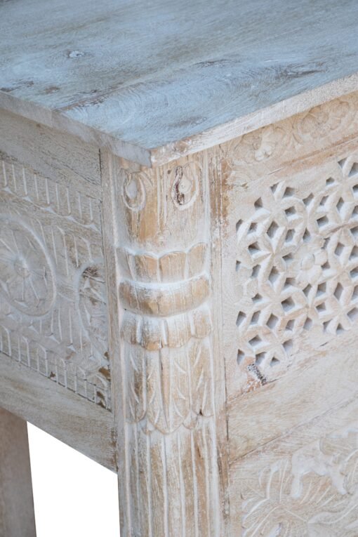 Mehrab carved console table sandblast finish 150x40x90 - Image 3