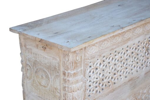Mehrab carved console table sandblast finish 90x35x80 - Image 4