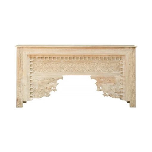 Hand Carved Console Table Bleach 180x40x90