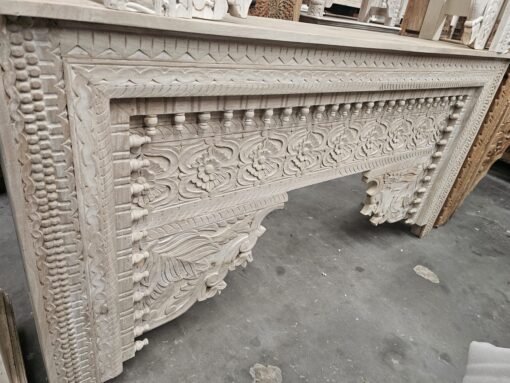 Hand Carved Console Table Bleach 180x40x90 - Image 5