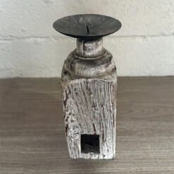 Rustic White Candle Holder 8x18.5cm