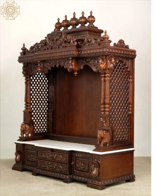 Custom temple for home wooden temple with marble top - Image 2
