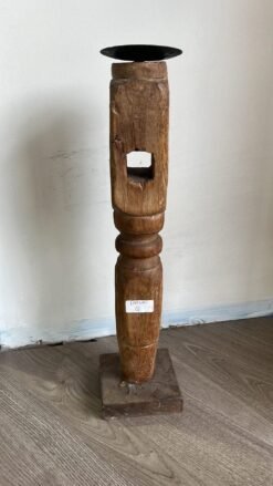 Tall wooden candle holder 15x15x46cm