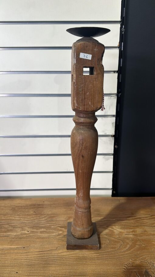 Candle stand antique large 9x9x56cm