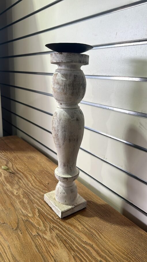 Candle stand white 8x8x37cm - Image 3