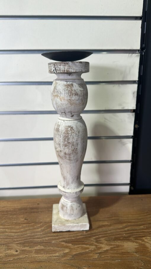 Candle stand white 8x8x37cm
