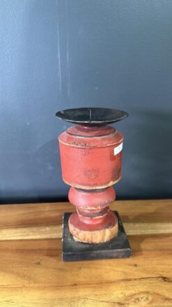 Candle stand red small 10x10x21cm