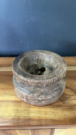 Wooden seed candle holder 16x16x10cm