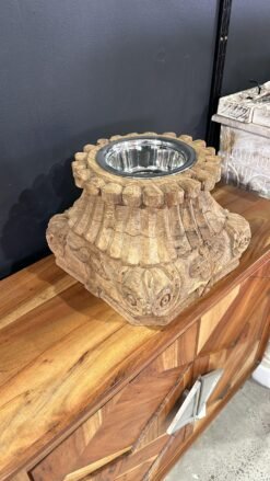 Wooden candle holder 15x15x20cm