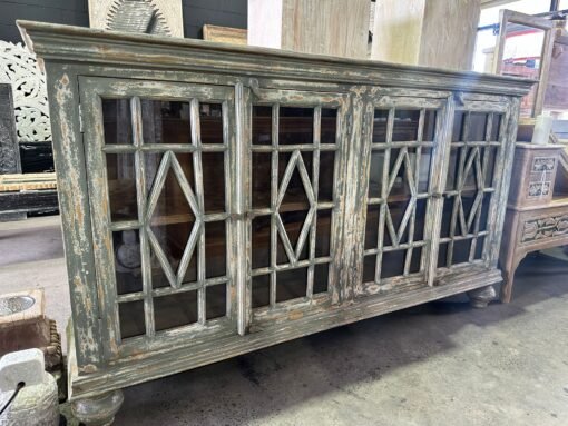Hand Carved Grey Wash Sideboard 190x40x108 - Image 7