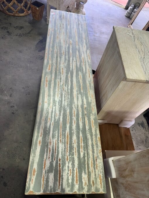 Hand Carved Grey Wash Sideboard 190x40x108 - Image 4