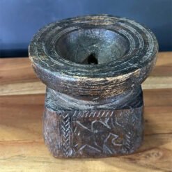Wooden Seed Candle Holder 15x15x13cm