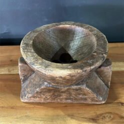 Wooden Seed Candle Holder 16x16x14cm