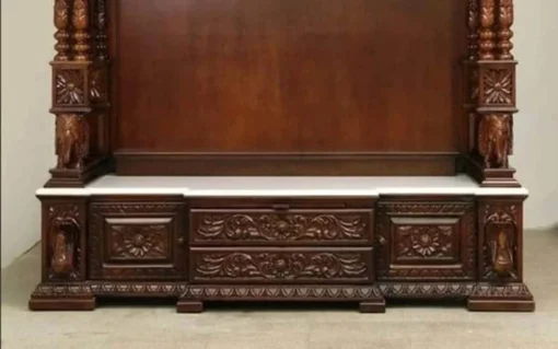 Custom temple for home wooden temple with marble top - Image 4