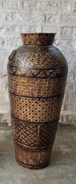 Hand painted Metal pots Brown color 60x60x136cm