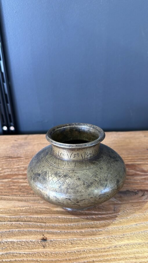 Brass pot small 13dx10cm - Image 3