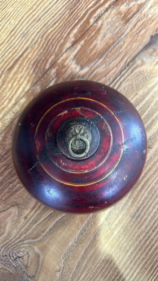 Red rustic antique box 12dx9cm - Image 2