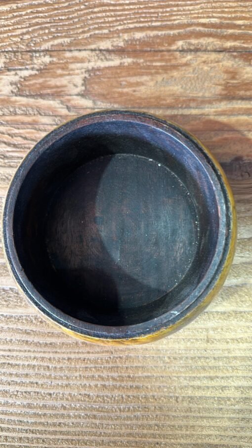 Yellow antique handpainted box 12dx8cm - Image 3
