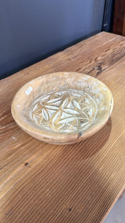 Small wooden carved plate d22 5cm - Image 2